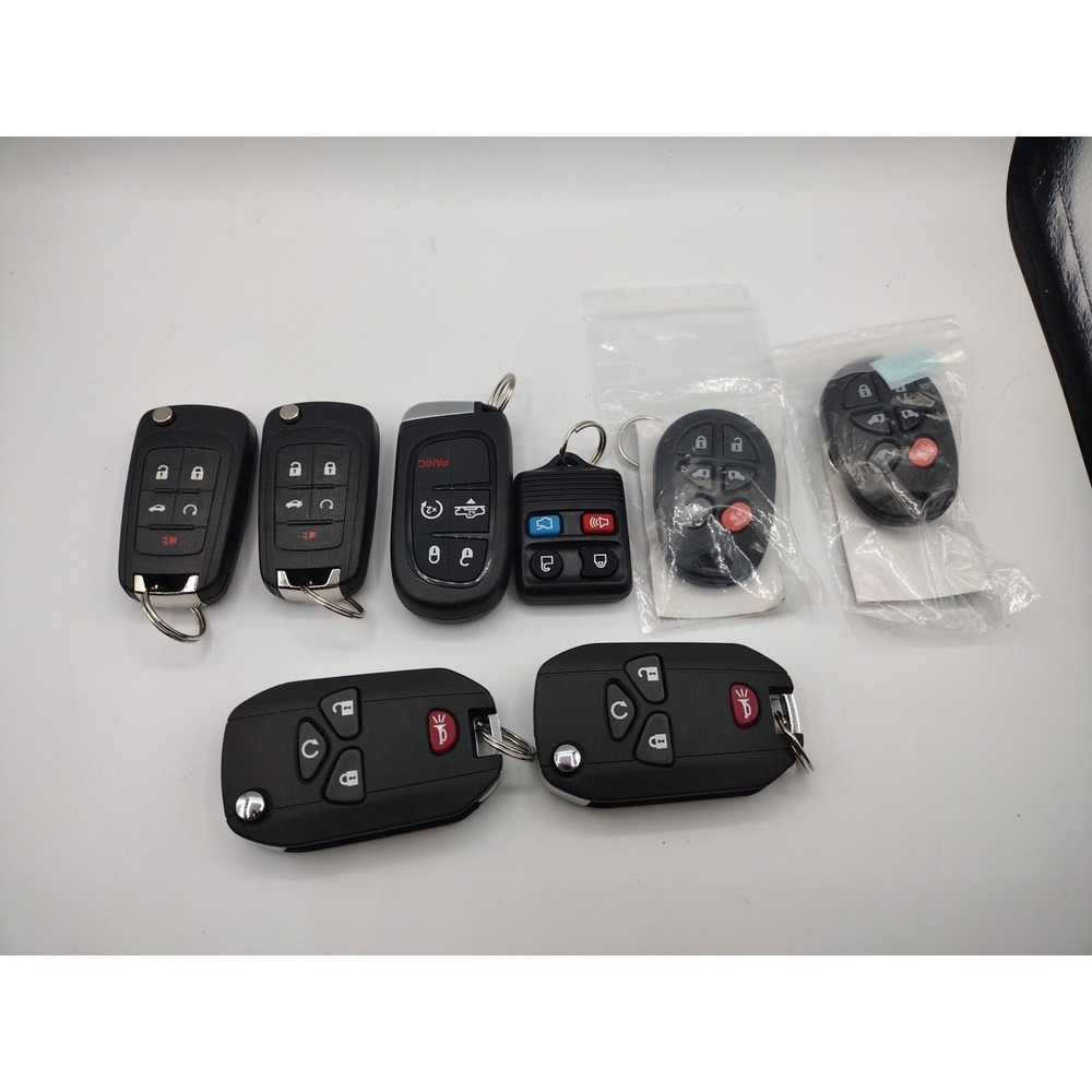 General Motors Mixed Key Fob Lot of 8 Locksmith GM Remote Start Trunk Release